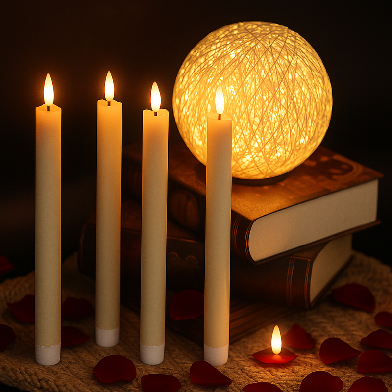 Flickering LED Taper Candles