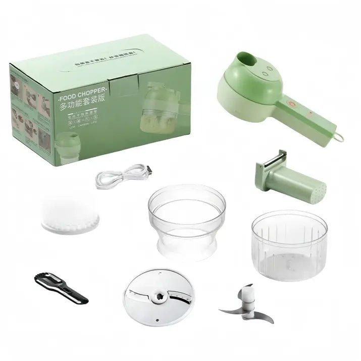 4-in-1 Cordless Electric Vegetable Chopper, USB Rechargeable