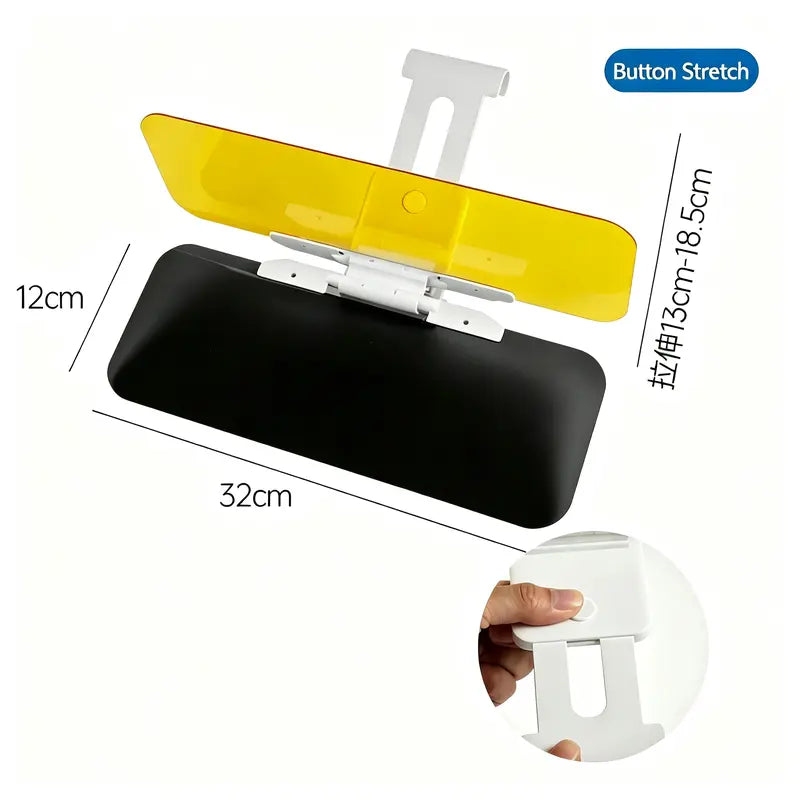 2-in-1 Clip-On Car Sun Visor Shield with 180° Adjustment