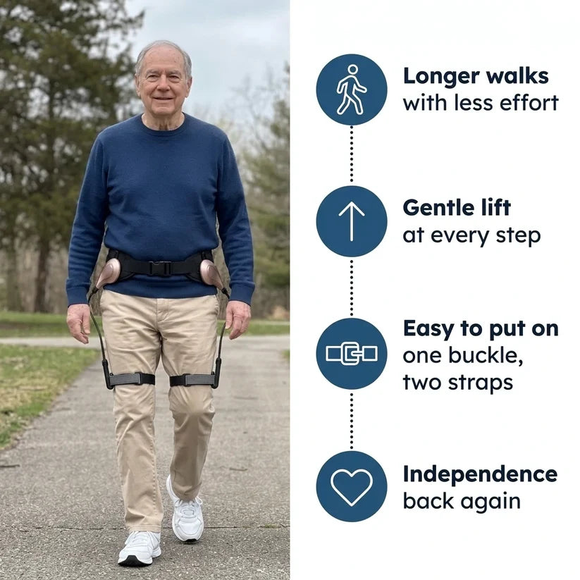 Adjustable Hip-Assist Walking Aid with Waist Belt & Thigh Straps