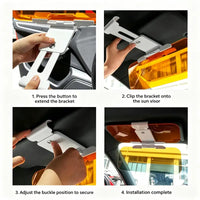 2-in-1 Clip-On Car Sun Visor Shield with 180° Adjustment