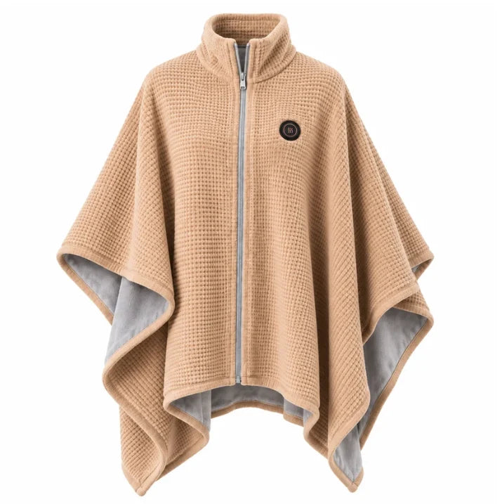 Synnot™ USB Heated Shawl, Soft Fleece Zip-Up Wrap