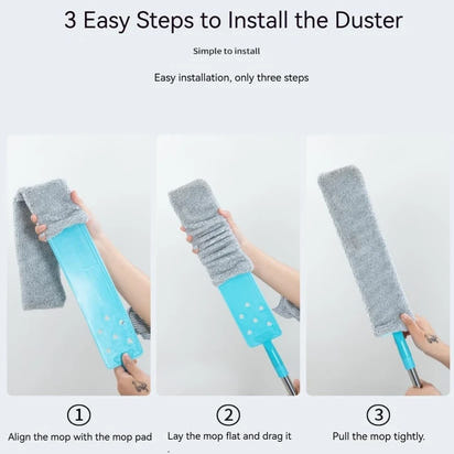 Extendable Microfiber Duster with Flexible Head & Washable Cover