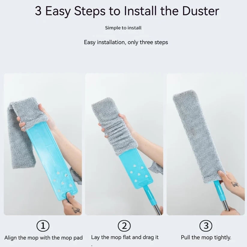 Extendable Microfiber Duster with Flexible Head & Washable Cover