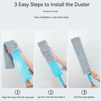 Extendable Microfiber Duster with Flexible Head & Washable Cover