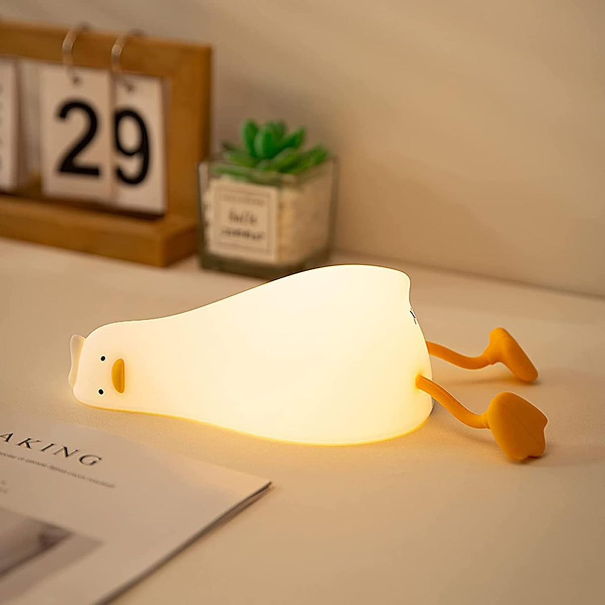 Rechargeable Silicone Duck Night Light with Touch Dimming