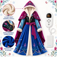 Princess Comfort Heated Fleece Robe, Oversized with 3 Heat Levels
