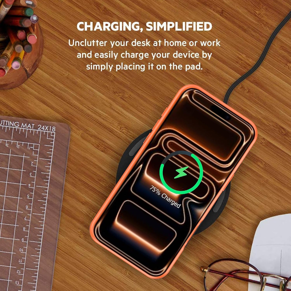Battery Case for iPhone 17 Pro Max, Enhanced 12000mAh Portable Protective Wireless Charging Case Support Carplay Compatible with iPhone 17 Pro Max (6.9 inch) Rechargeable Battery Charger Cover(Orange)
