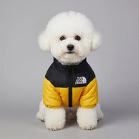 Quilted Dog Puffer Jacket with Zip & Stand-Up Collar