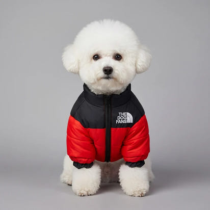 Quilted Dog Puffer Jacket with Zip & Stand-Up Collar
