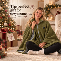 Synnot™ USB Heated Shawl, Soft Fleece Zip-Up Wrap