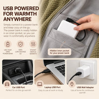 Synnot™ USB Heated Shawl, Soft Fleece Zip-Up Wrap