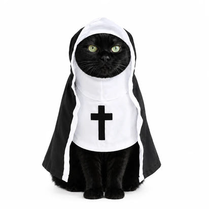 Holy Pet Costume for Cats & Small Dogs, Nun, Pope or Priest