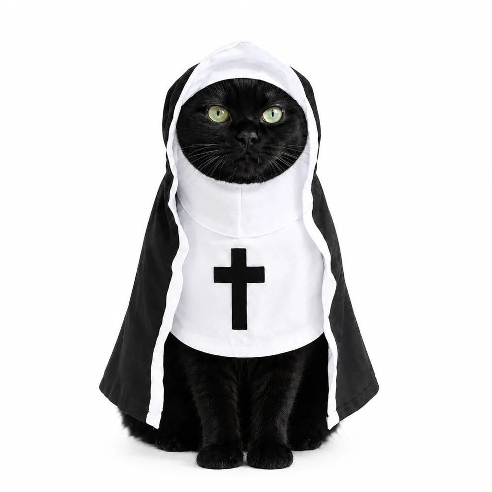 Holy Pet Costume for Cats & Small Dogs, Nun, Pope or Priest