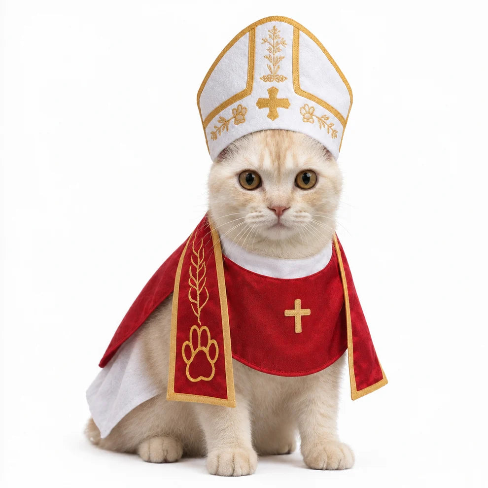 Holy Pet Costume for Cats & Small Dogs, Nun, Pope or Priest