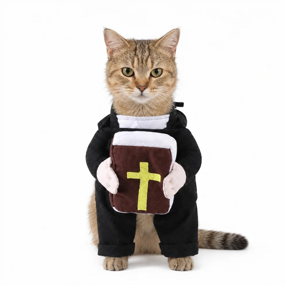 Holy Pet Costume for Cats & Small Dogs, Nun, Pope or Priest