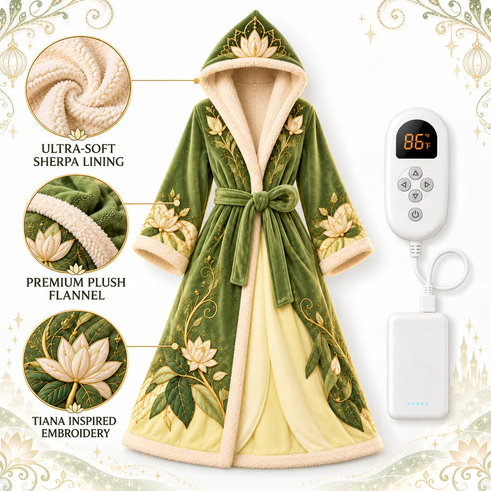 Princess Comfort Heated Fleece Robe, Oversized with 3 Heat Levels