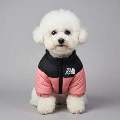 Quilted Dog Puffer Jacket with Zip & Stand-Up Collar