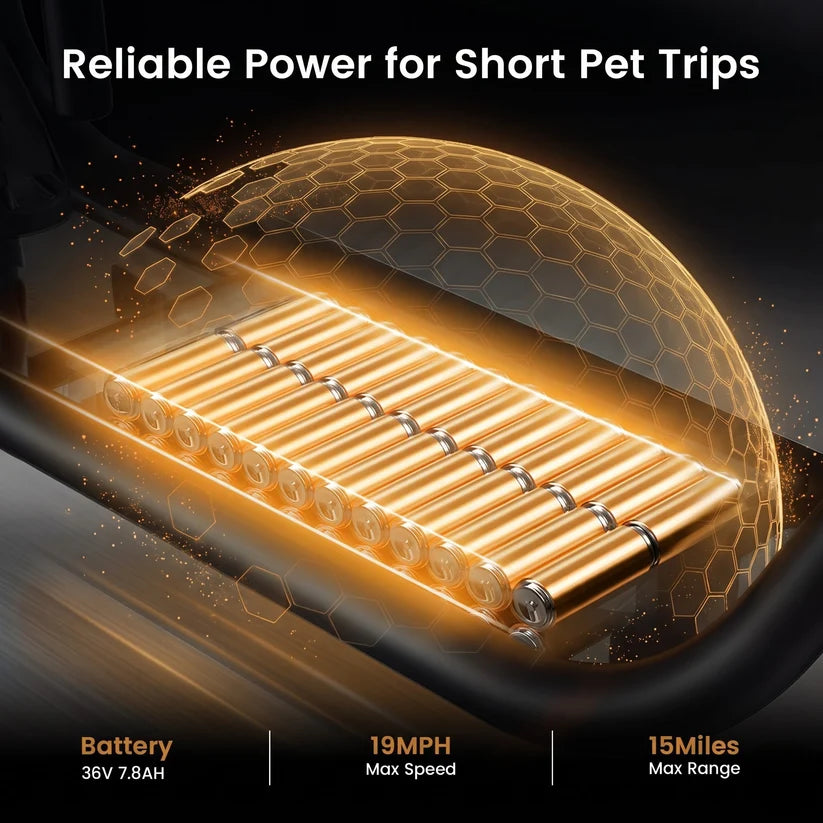 Electric Scooter with Built-In Pet Basket & 350W Motor