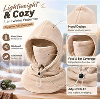 Thick Fleece Hooded Balaclava with Adjustable Fit