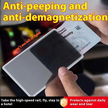 Slim Privacy Card Sleeve for Bank & ID Cards, Scratch Protection