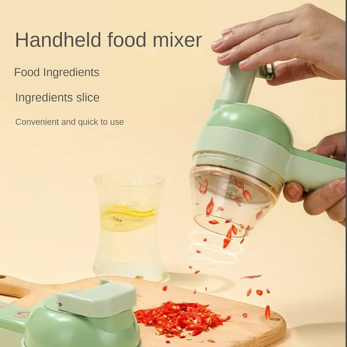4-in-1 Cordless Electric Vegetable Chopper, USB Rechargeable