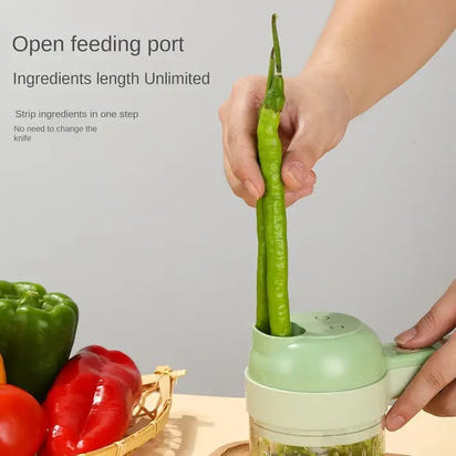 4-in-1 Cordless Electric Vegetable Chopper, USB Rechargeable