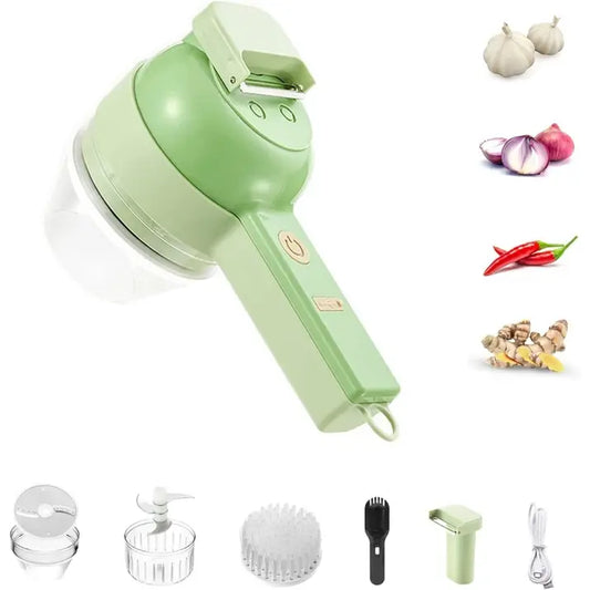 4-in-1 Cordless Electric Vegetable Chopper, USB Rechargeable