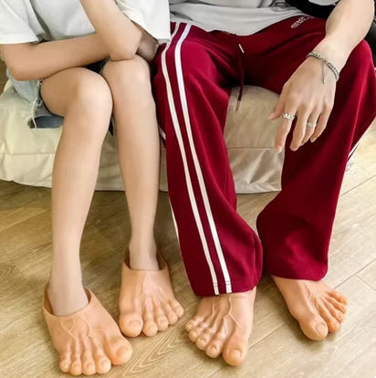 Funny Foot-Shaped Slides with Oversized Toe Details