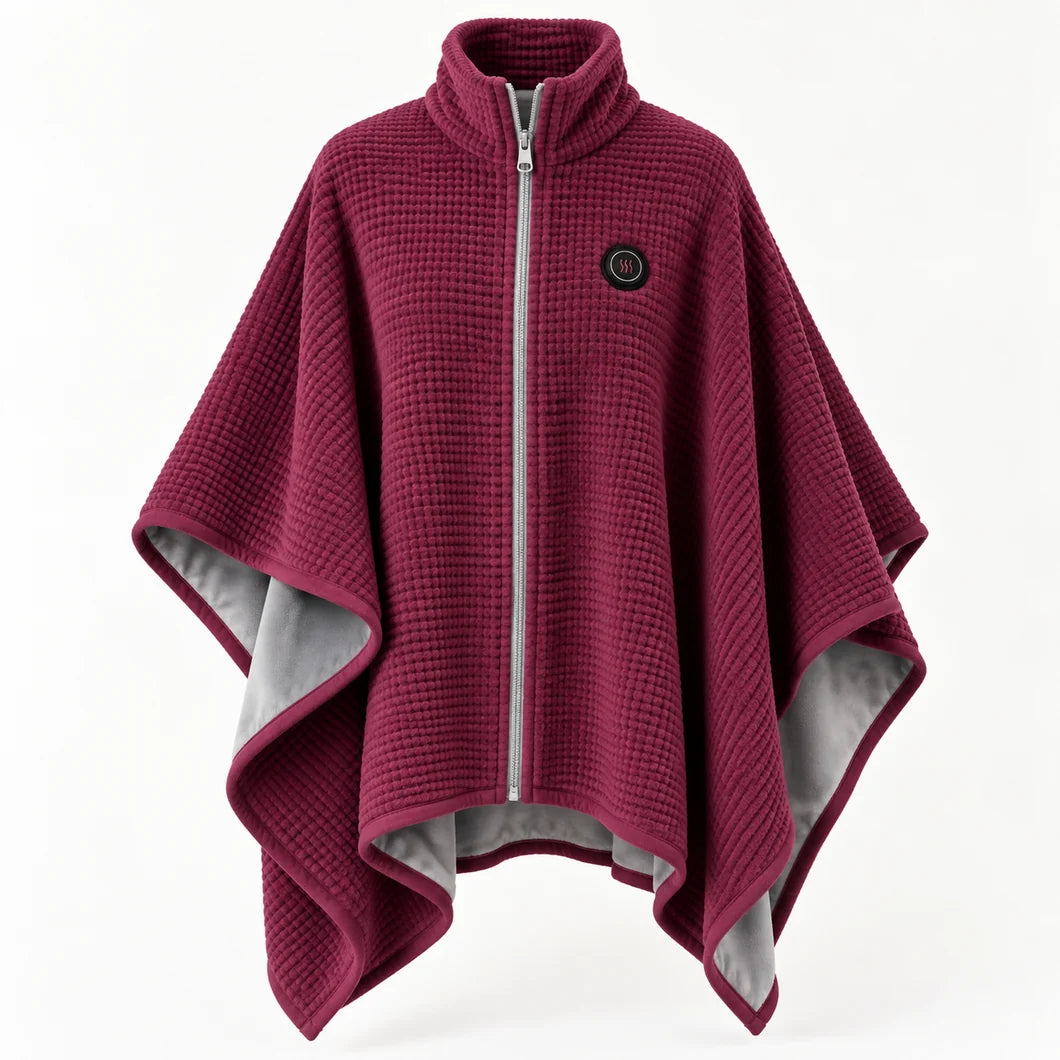 Synnot™ USB Heated Shawl, Soft Fleece Zip-Up Wrap