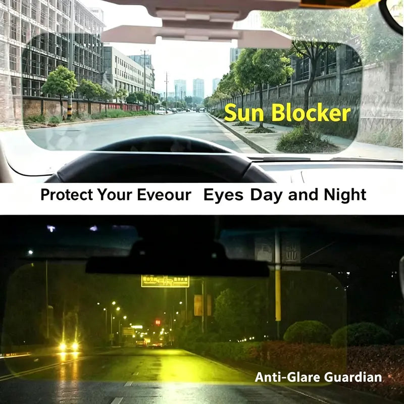 2-in-1 Clip-On Car Sun Visor Shield with 180° Adjustment