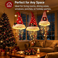 Battery-Powered Christmas Hat Hanging Light with Festive Patterns