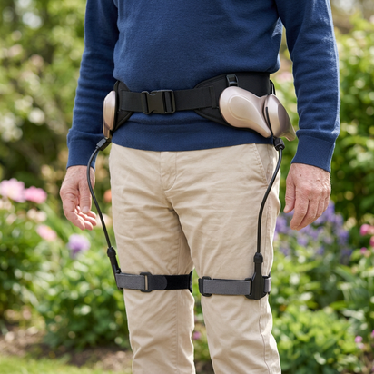 Close-up lifestyle view of the hip-assist device
