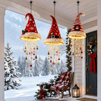 Battery-Powered Christmas Hat Hanging Light with Festive Patterns