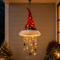 Battery-Powered Christmas Hat Hanging Light with Festive Patterns