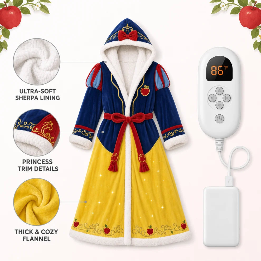 Princess Comfort Heated Fleece Robe, Oversized with 3 Heat Levels
