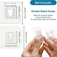 Transparent Adhesive Wall Hooks 40-Pack | No-Nail, Removable Organizer Hooks