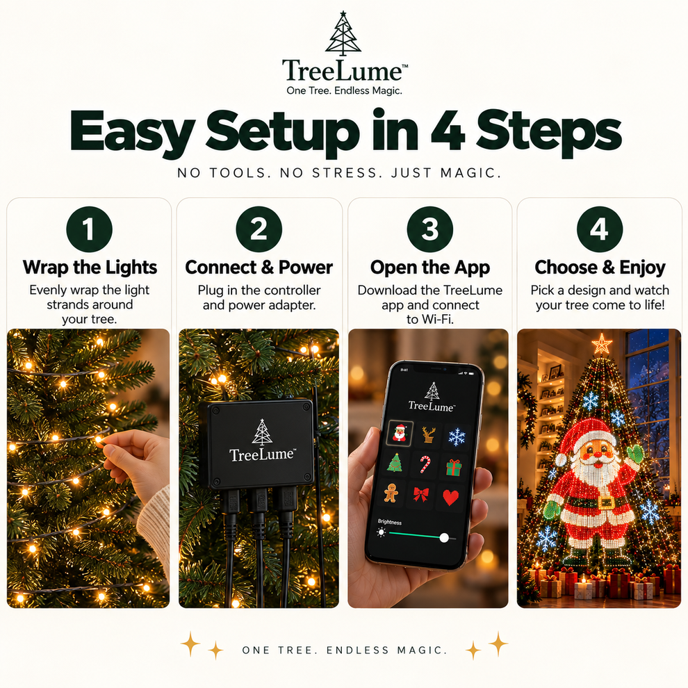 Smart Christmas Tree Lights | App-Controlled LED Show, 12+ Effects