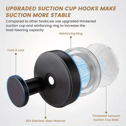 Reusable Vacuum Suction Hooks, 4-Pack