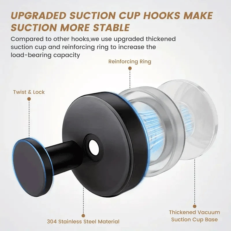 Reusable Vacuum Suction Hooks, 4-Pack