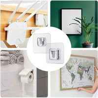 Transparent Adhesive Wall Hooks 40-Pack | No-Nail, Removable Organizer Hooks
